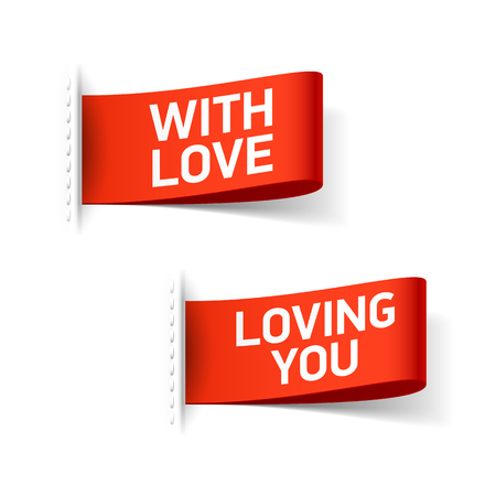 With Love and Loving You clothing labels, Valentine's Day design element.のイラスト素材