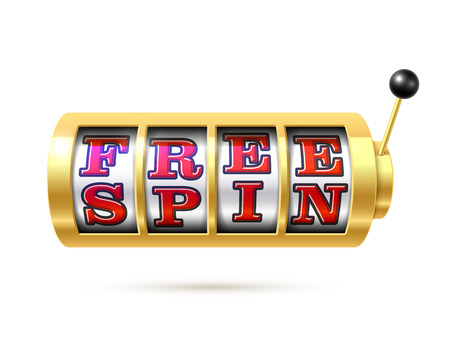 Free spin phrase on slot machine vector illustrationのイラスト素材