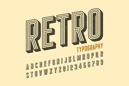 Retro style vintage fontのイラスト素材