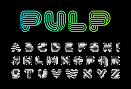 Stylised linear twisted fontのイラスト素材