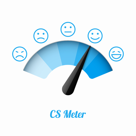 Customer satisfaction meter with different emotionsのイラスト素材