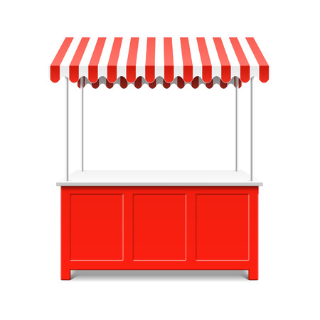 Street market stall for trading with awningのイラスト素材