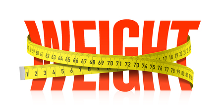 Weight word with measuring tape, diet themeのイラスト素材