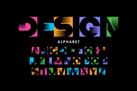Vibrant color modern fontのイラスト素材