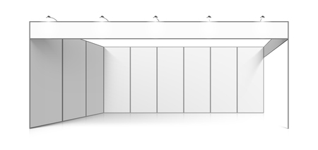 Blank white trade exhibition booth system standのイラスト素材
