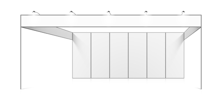 Blank white trade exhibition booth system standのイラスト素材