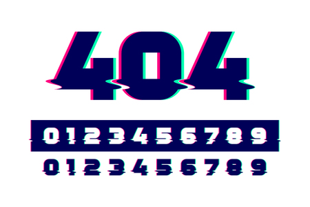 Trendy style distorted glitch font numbersのイラスト素材