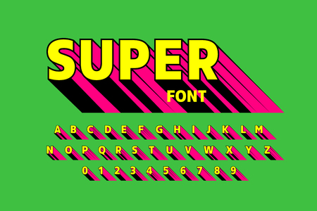 Comics style font, alphabet letters and numbersのイラスト素材