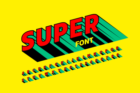 Comics style font, alphabet letters and numbersのイラスト素材