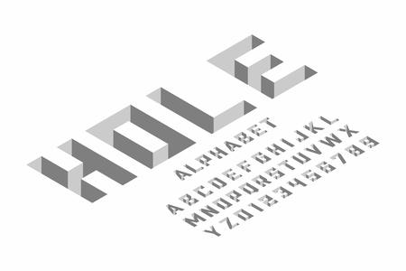 Isometric 3d fontのイラスト素材