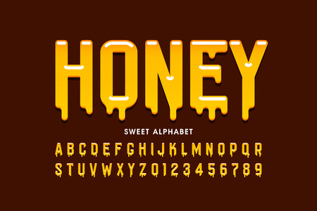 Liquid sweet honey fontのイラスト素材