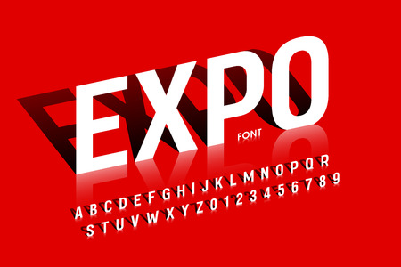 Modern exhibition style font desugn, alphabet lettersのイラスト素材
