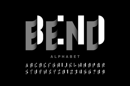 Modern font design, alphabet letters and numbersのイラスト素材