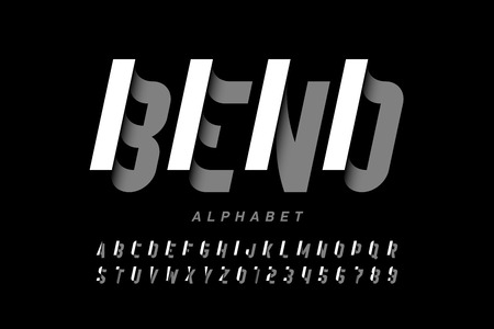 Modern font design, alphabet letters and numbersのイラスト素材