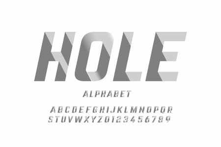 Isometric 3d font design, three-dimensional alphabet letters and numbersのイラスト素材