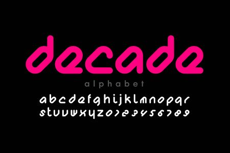 Modern font design, alphabet letters and numbersのイラスト素材