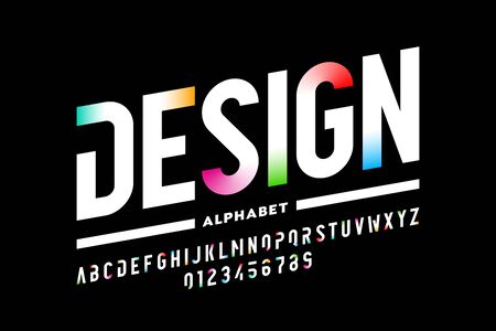 Modern style font design, alphabet letters and numbersのイラスト素材