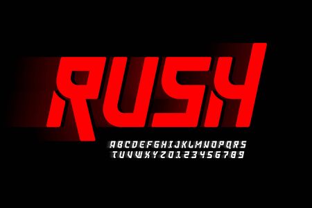 Speed style font design, alphabet and numbersのイラスト素材