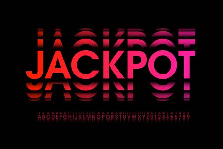 Gambling roulette style font design, alphabet letters and numbersのイラスト素材