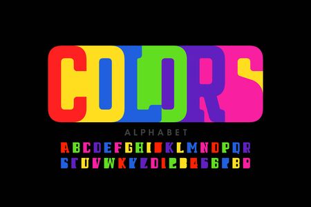 Modern font design, colorful alphabet, letters and numbersのイラスト素材