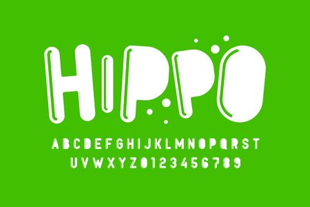 Playful style font design, kids alphabet, letters and numbersのイラスト素材