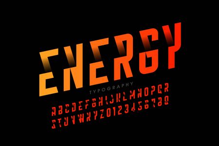 Modern style font, alphabet letters and numbersのイラスト素材