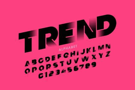 Modern style font, alphabet letters and numbersのイラスト素材
