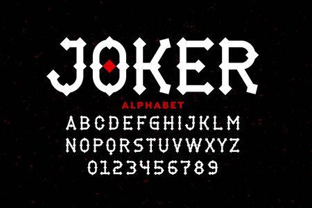 Modern style serif font, alphabet letters and numeralsのイラスト素材