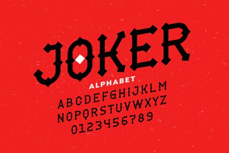 Modern style serif font, alphabet letters and numeralsのイラスト素材