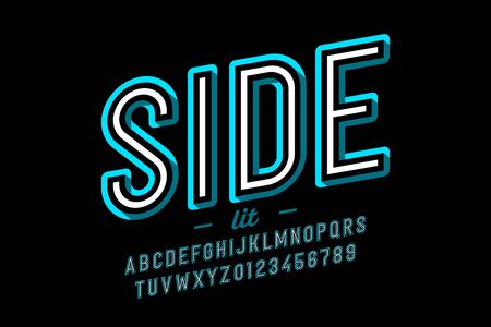Modern style font, alphabet letters and numbersのイラスト素材