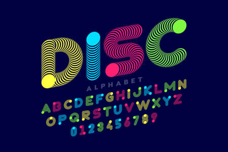 Modern style font, alphabet letters and numbersのイラスト素材