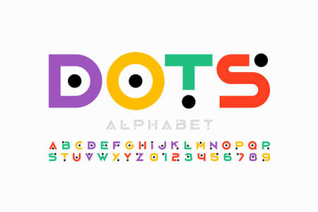 Modern style font, alphabet letters and numbersのイラスト素材