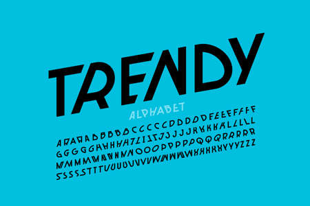 Trendy style modern creative font, alphabet letters vector illustrationのイラスト素材