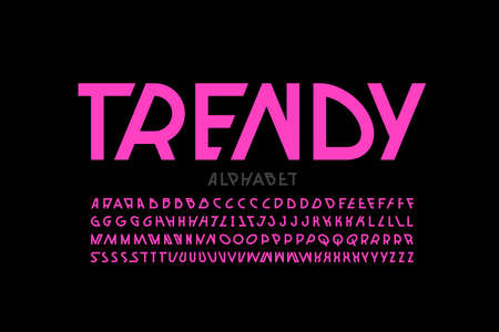 Trendy style modern creative font, alphabet letters vector illustrationのイラスト素材