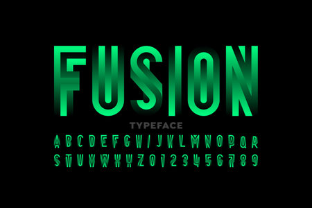 Modern style font design, alphabet and numbers vector illustrationのイラスト素材