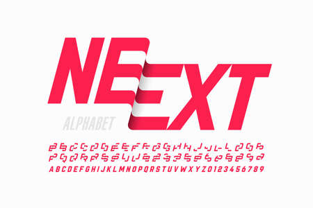 Modern font design with some alternate letters, alphabet and numbersのイラスト素材