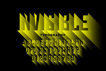Invisible style font, typography design, alphabet letters and numbersのイラスト素材