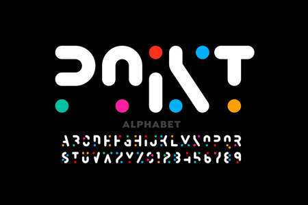 Modern font design, alphabet letters and numbers vector illustrationのイラスト素材