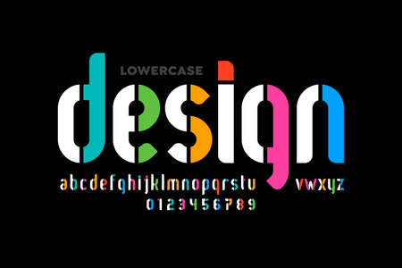 Modern lowercase style font design, alphabet letters and numbers vector illustrationのイラスト素材