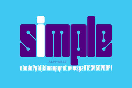 Modern lowercase font, alphabet letters and numbers vector illustrationのイラスト素材