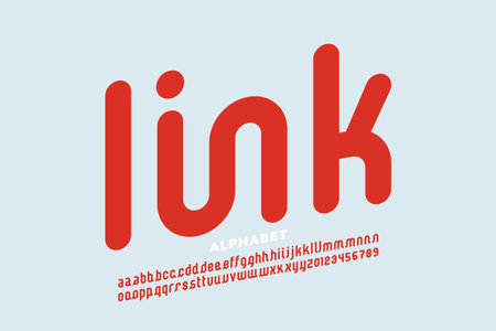 Linked letters font design, alphabet and numbers vector illustrationのイラスト素材