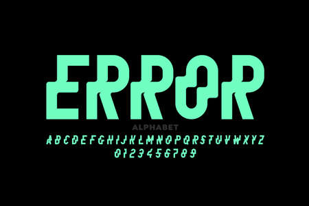 Distrorted style font, typography design, alphabet letters and numbers vector illustrationのイラスト素材
