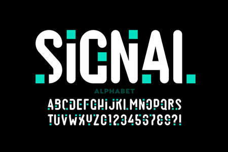 Modern font design, alphabet letters and numbers vector illustrationのイラスト素材