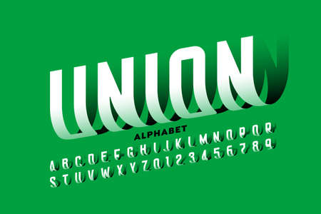 Stylized font design, alphabet letters and numbers vector illustrationのイラスト素材