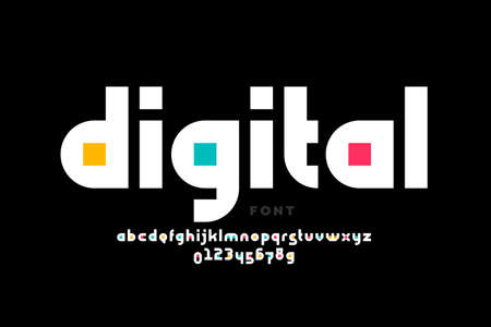 Modern font design, alphabet letters and numbers vector illustrationのイラスト素材