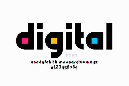 Modern font design, alphabet letters and numbers vector illustrationのイラスト素材