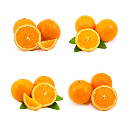 mixed of orange isolated on white backgroundの写真素材
