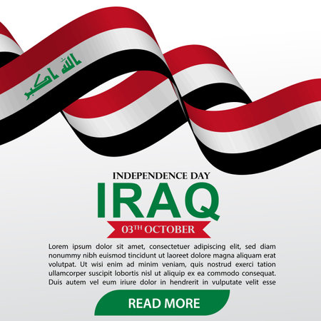 Iraq Independence Day Patriotic Design. Vector Template for Banner, Background and Card.のイラスト素材