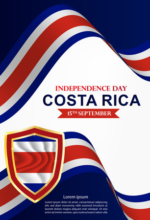 Independence Day of Costa Rica. Vector template for banner, card, poster and other designのイラスト素材