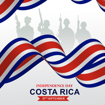 Costa Rica Independence Day Patriotic Design. Vector Template Background.のイラスト素材